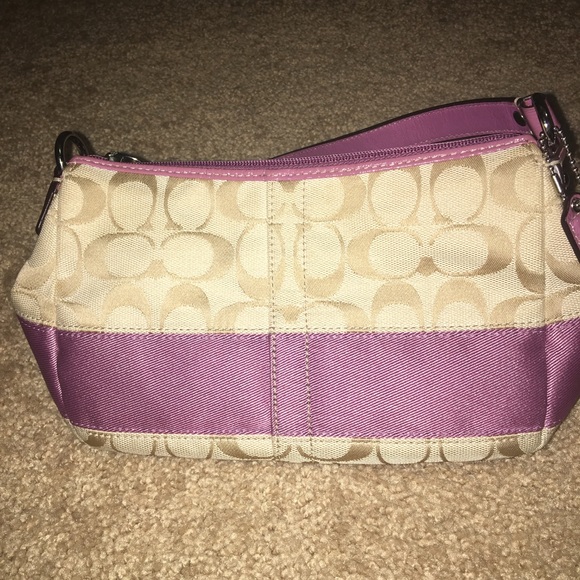 Coach Handbags - Coach Authentic Wristlet Purple and Tan